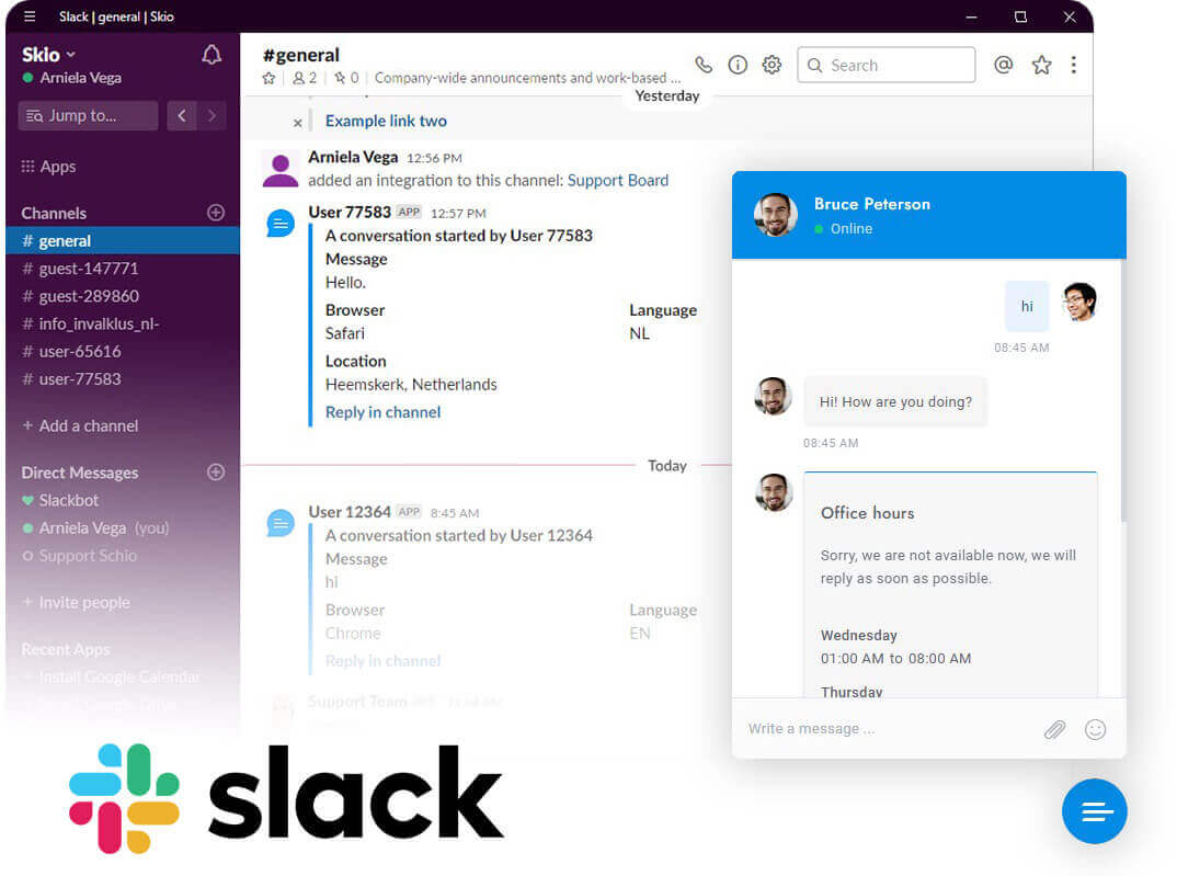 Chat WordPress propulsé par Slack